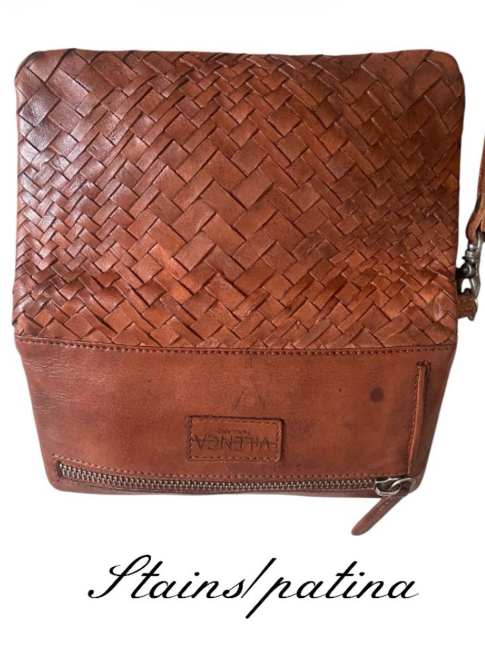 Vilenca Holland Genuine Woven Leather Backpack & Wallet Set - Brown(AS IS) - Picture 11 of 11